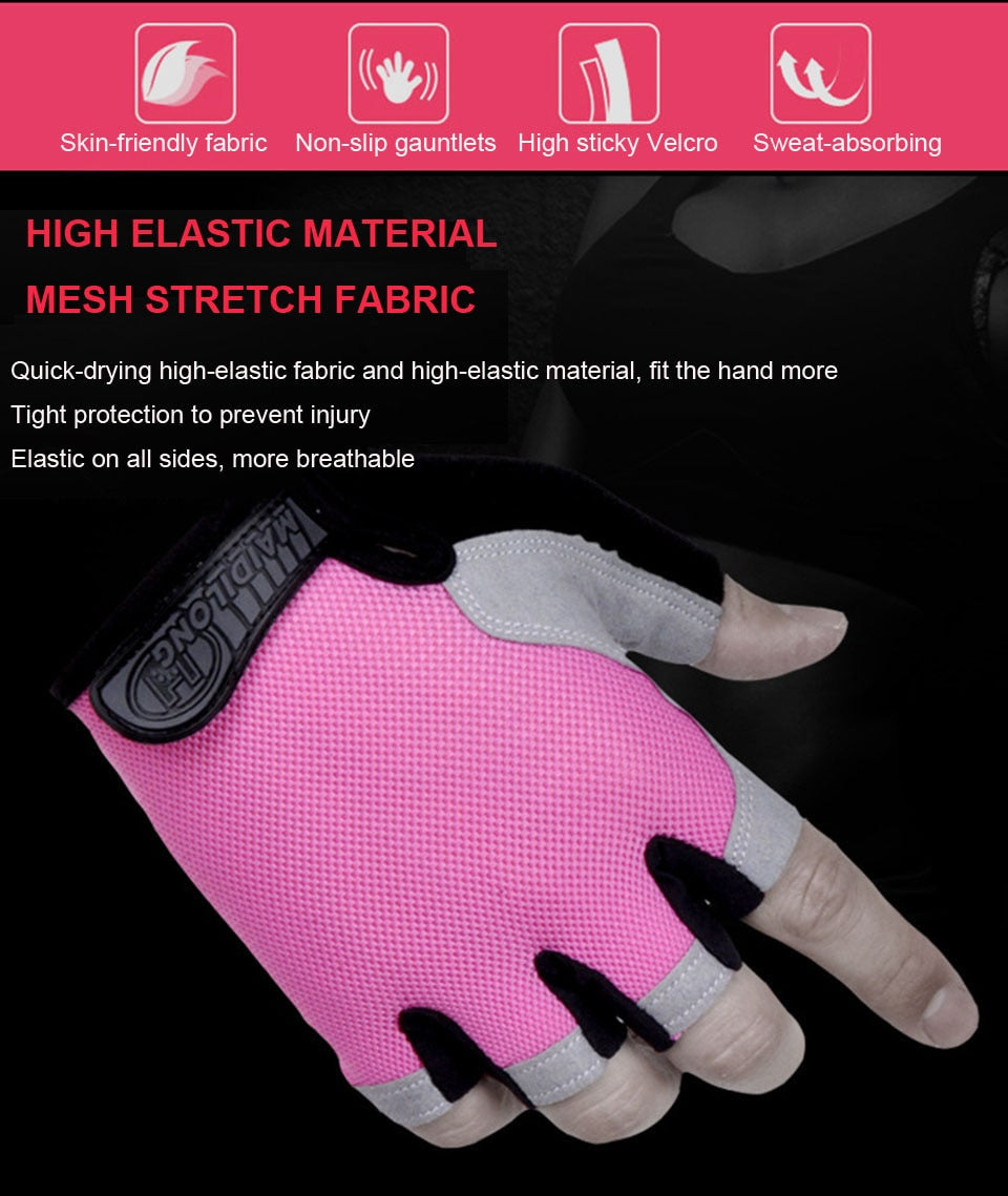 Anti-slip, Anti-sweat, Breathable Half Finger Sports Gloves for Men and Women.