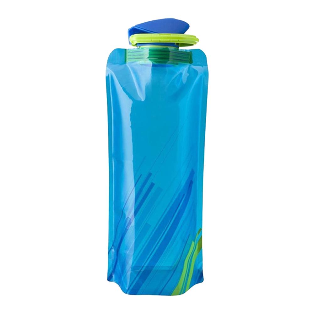 Foldable/Squeezable Water Bottle with fastener to keep it rolled up.  Great for Cycling, Outdoor Hiking.