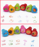 Children's 10pcs Assorted Self-ink Stamps For Scrapbooking Or Crafts.