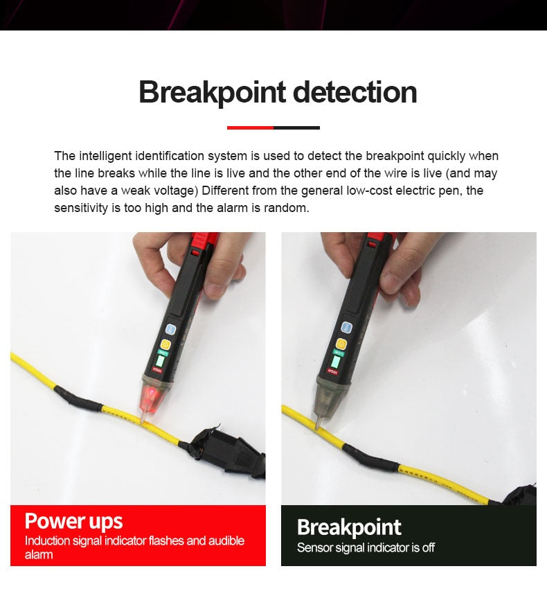 UNI-T AC Voltage Detector.  Electric LED tester pen. 12V- 1000V