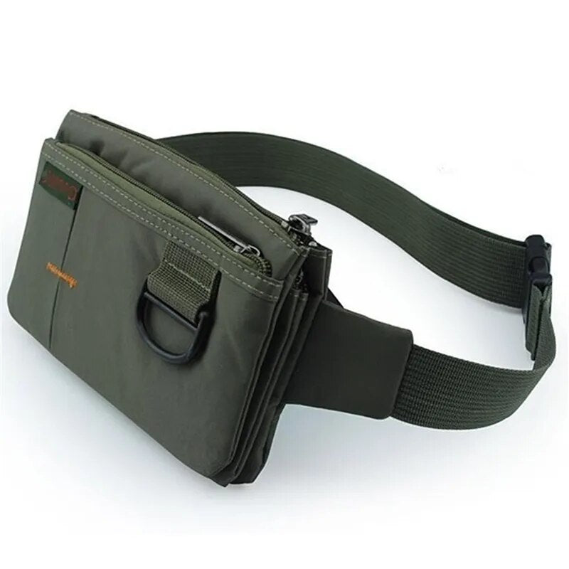 Men/Women's Nylon, Waterproof Waist Bag With 4 Pockets.