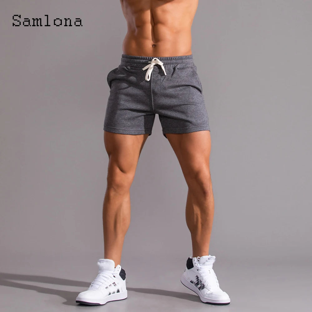 Men's Leisure Shorts With Lace Up And Pockets