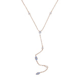 Ladies Enamel Rose Lariat Necklace