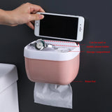 Waterproof Wall Mount Tissue Holder for Bathrooms With Shelf