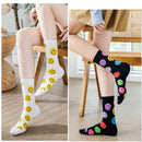 Dreamlikelin Smiley Print Cotton Tube Socks.