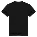 CLOOCL Men's and Women's vCotton Black T-shirt With Cat And Wine Pocket.