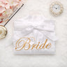 Short satin embroidered Bride and Bridesmaid bathrobe.