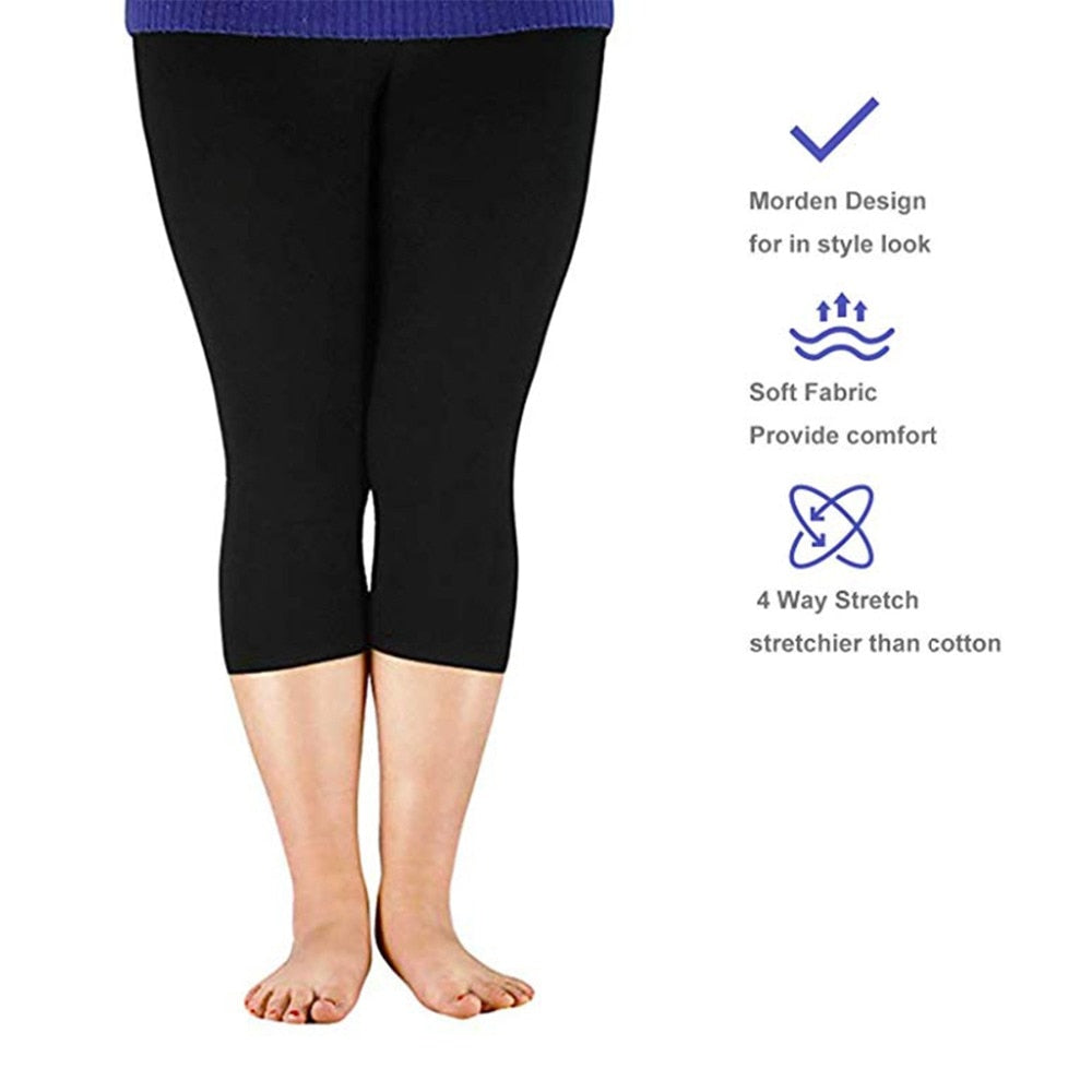 Women's High Stretch Capri Style Casual Bamboo Fiber Leggings.  Come in Plus Sizes.