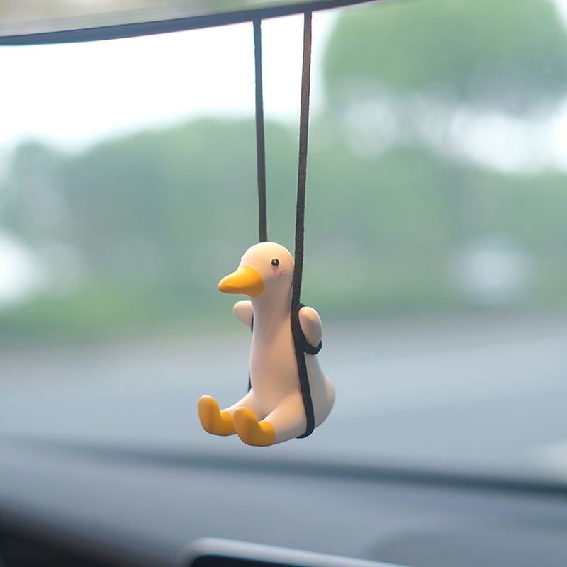 Car Rearview Mirror Ornaments Of Swinging Ducks.