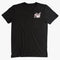 CLOOCL Men's and Women's vCotton Black T-shirt With Cat And Wine Pocket.