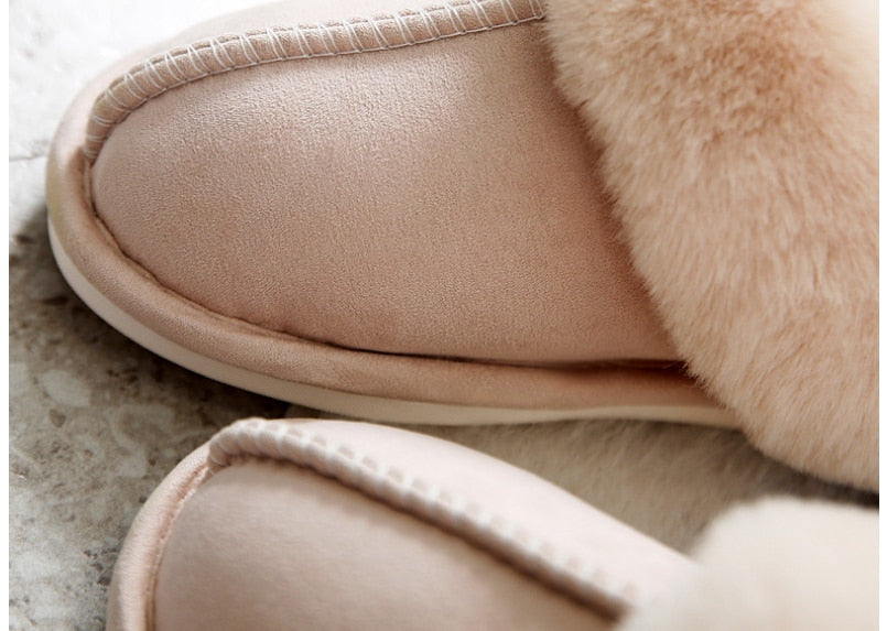 JIANBUDAN Plush Lightweight soft comfortable warm slippers.