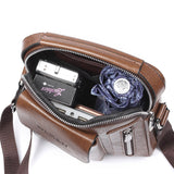 WEIXIER Men's Crossbody Multi-function Leather Bag.