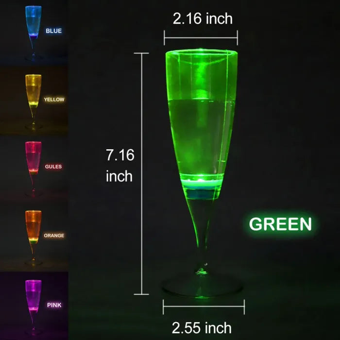 LED Liquid Activated Wine /Champagne Glass