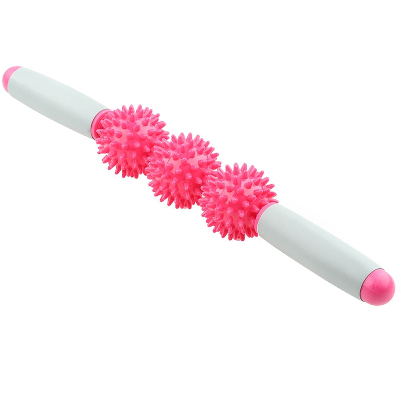 Muscle Massage Roller with three spiky balls.