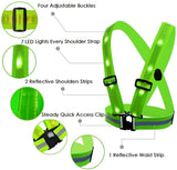 LED/USB Charging Reflective Vest With Adjustable Waist with Pouch For Running, Cycling and Walking.