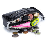 Women's Genuine Leather  Double Zipper Purse