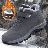 Unisex Lace-up Outdoor Warm Leather Hiking Boots.