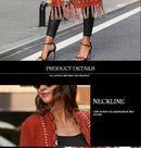 CGYY Long Sleeve Knitted Plaid Open Front Sweaters with Fringe Tassel.