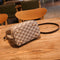 Plaid Mahjong Leather Shoulder Bag With Crossbody Sling Chain Strap.