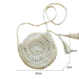 Women's Crossbody Straw Bag With Tassel