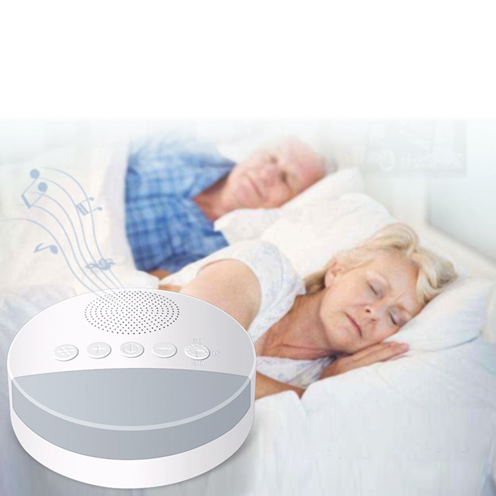 White Noise Machine With USB Rechargeable, Night Light And Timer For Automatic Shutdown.