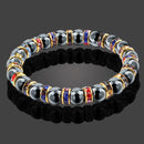 Men And Women's Natural Hematite Stretch Non-Magnetic Bead Bracelets.