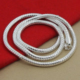 Men Or Women's 40-75cm 925 Sterling Silver 1MM/2MM/3MM solid Snake Chain