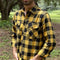Men's Plaid Flannel Casual Long-Sleeved Shirt. Sizes For (USA SIZE S M L XL 2XL)