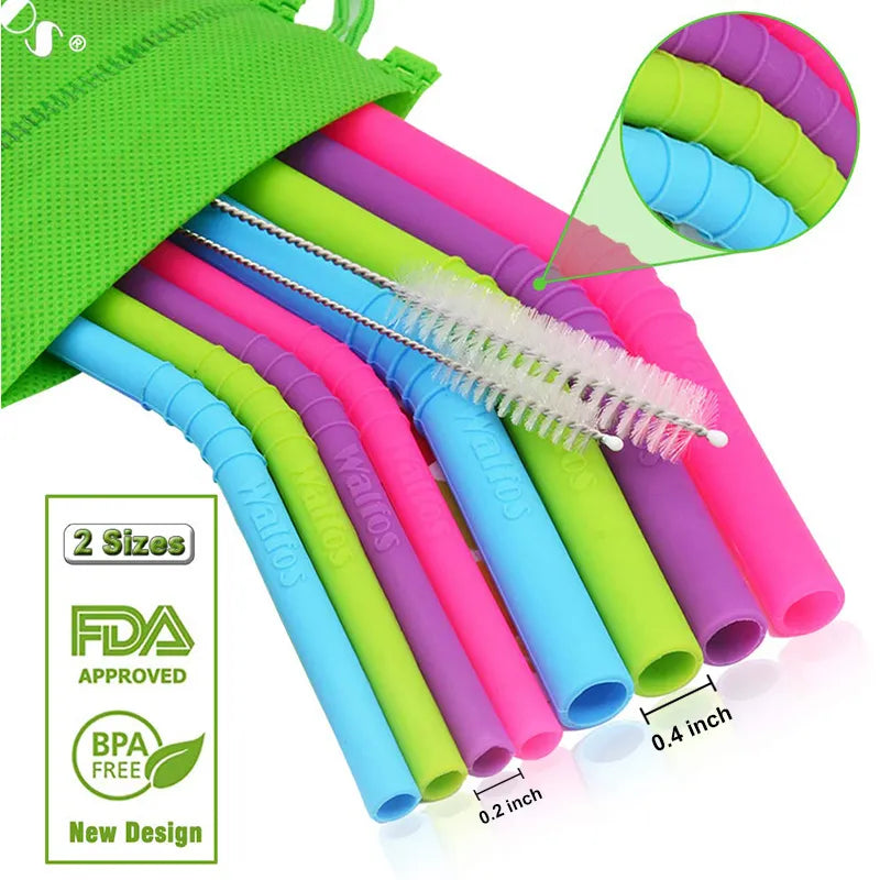 WALFOS Silicone/Flexible Extra Long Straws.