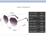 Women's rimless Gradient designer sunglasses.