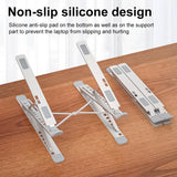 Adjustable Stand For All Notebook Computers. Silicone Anti slip Pads, Foldable With Height Adjustment.