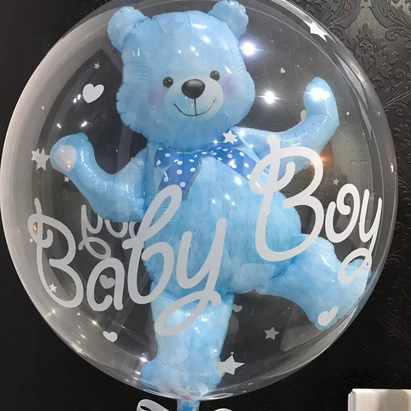 4D Transparent Balloons And Decorations For Baby Girl/Boy Baby Shower Or Gender Reveal Parties.