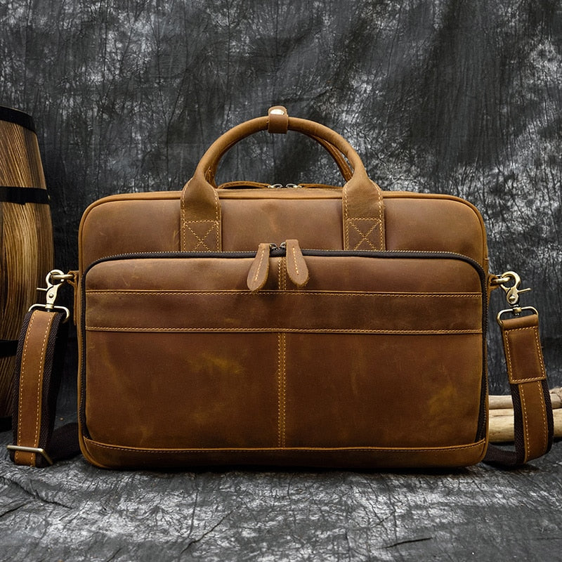 Genuine Leather Laptop Briefcase.