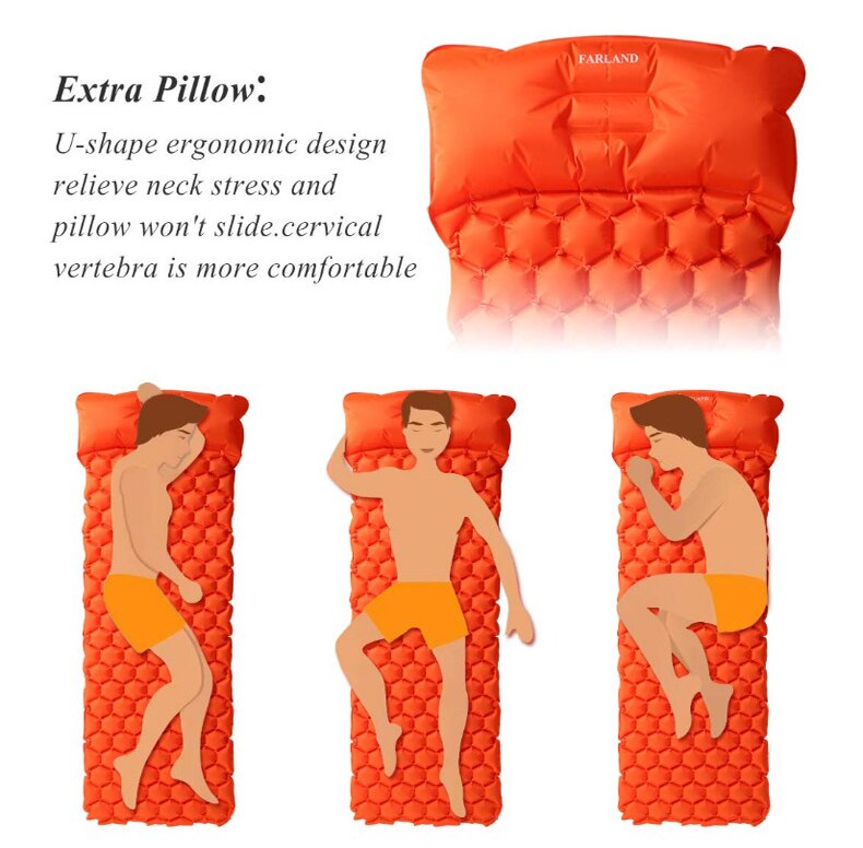 Ultralight Inflatable Sleeping Pad With pillow X160D.