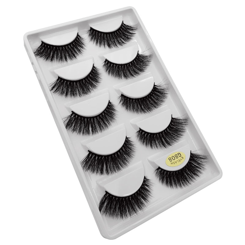 5 Pairs Multipack 3D Mink False Eyelashes.