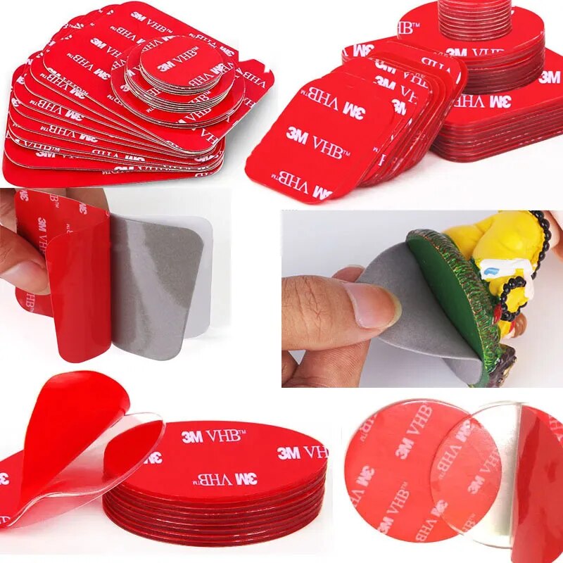 3M 10-100PCS Double-Sided Strong Adhesive Black Or Transparent Tape.