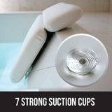 Non-Slip Bath Pillow with Suction Cups. Thick headrest to give your neck and back support.