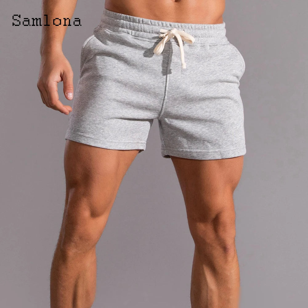 Men's Leisure Shorts With Lace Up And Pockets