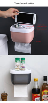 Waterproof Wall Mount Tissue Holder for Bathrooms With Shelf