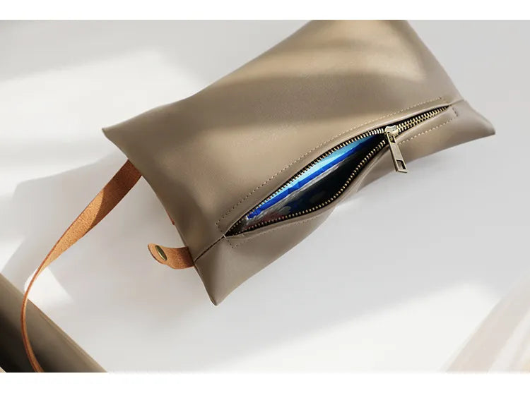 Leather Pu Tissue Bag With Strap For Easy Access In Your Car.