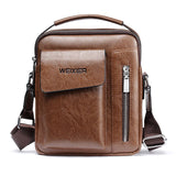 WEIXIER Men's Crossbody Multi-function Leather Bag.