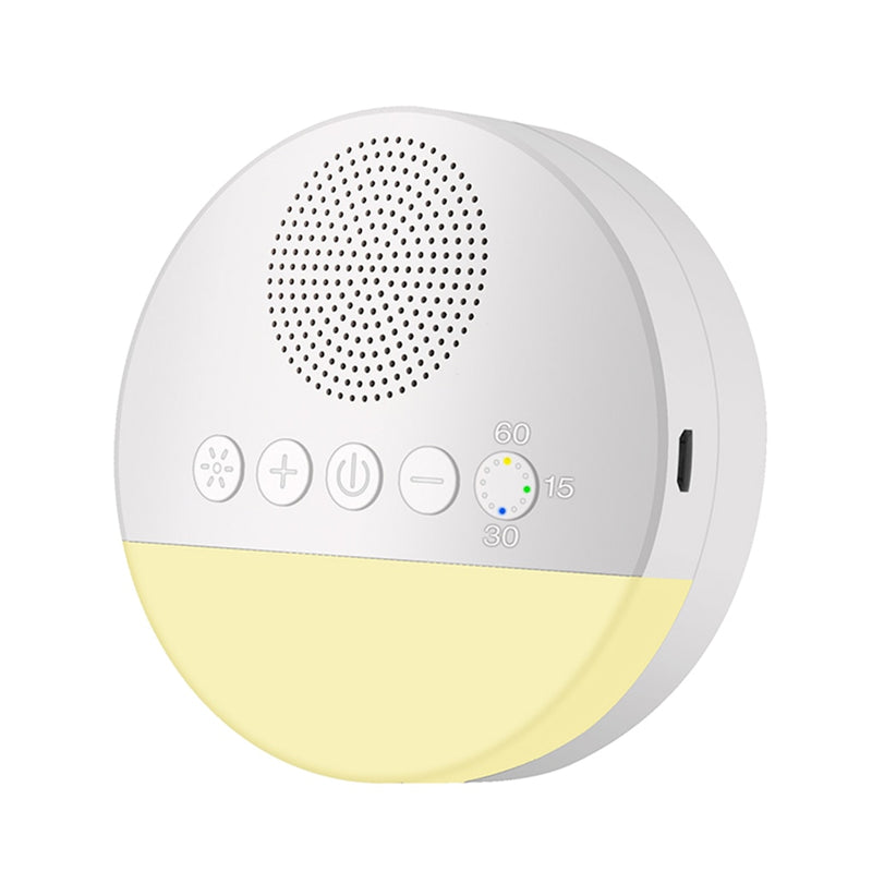 White Noise Machine With USB Rechargeable, Night Light And Timer For Automatic Shutdown.