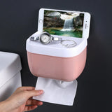 Waterproof Wall Mount Tissue Holder for Bathrooms With Shelf