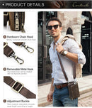 2023 Men's Leather Crossbody Bag With Mobile Phone Pouch.