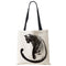 Linen Cat Printed Tote Bags.