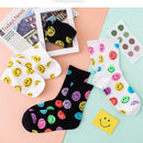 Dreamlikelin Smiley Print Cotton Tube Socks.