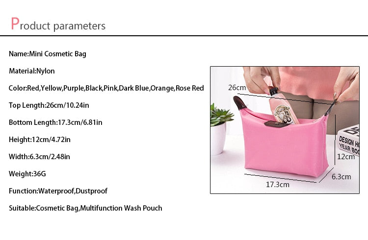 Women's Waterproof Nylon Foldable Toiletry Travel Bag.