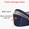 Infant hip rest and waist belt with plenty of storage.