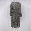 Elegant Ladies Long Sleeve Flower patterned Dress.