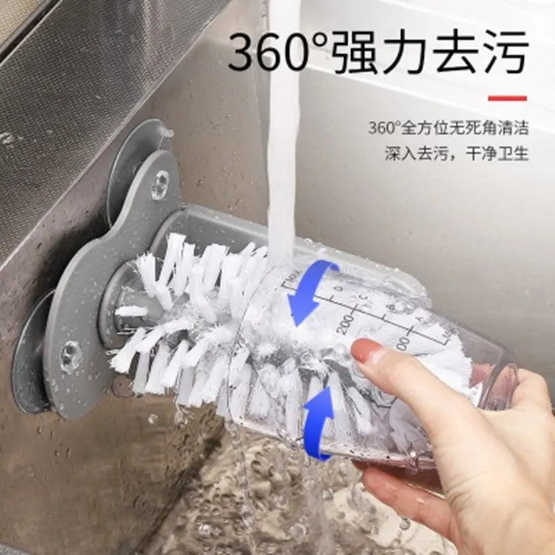Detachable Suction Rotating Bottle Brush Cleaner